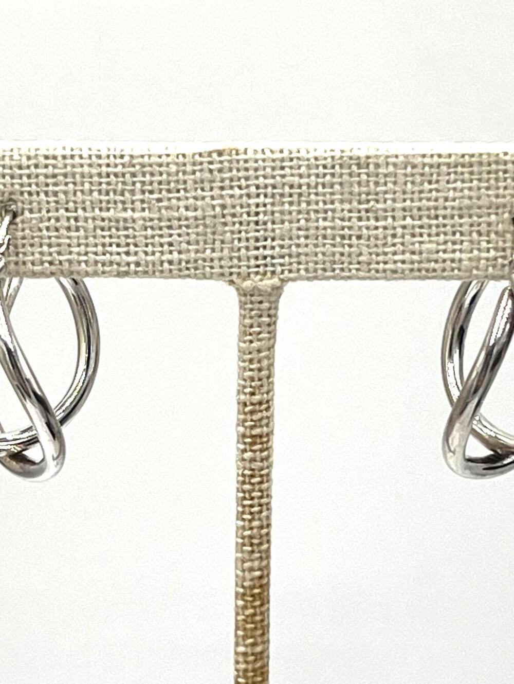Vintage Dyadema Double Hoop Twisted Sterling Silver Italy